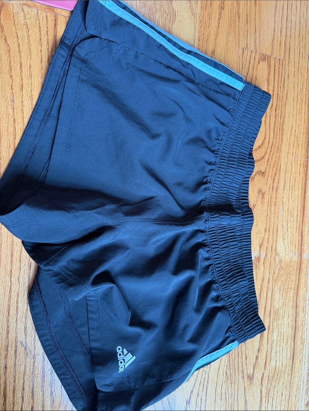 adidas Men’s Black Athletic Shorts with Light Blue Accents